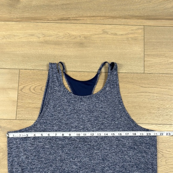 Nike Women’s Studio Cutout Heathered Blue Dri-Fit Tank Top - Picture 2 of 11